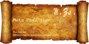Metz Zsüliet névjegykártya